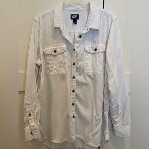 Lands' End White Button Down Shirt